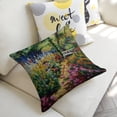 thumbnail image 5 of Garden flowers bench Linen toss pillowcase Decoration pillowcase Gift preferred 24x24" Cushion cover 1 set Sofa pillowcase Sofa bedroom living room car, 5 of 8