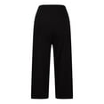 thumbnail image 7 of Bovemsi Summer Women's High Waist Wide Leg Yoga Pants - Loose Fit Workout Pants with Side Pockets, Black, L, 7 of 7