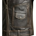 thumbnail image 5 of First Mfg Co - Wrath - Men's Motorcycle Biker Riding Brown Beige Leather Jacket - 2X Large - Gussets Grommets Insulated Zip-Out Thermal Liner Accordion back with stretch panels, 5 of 5