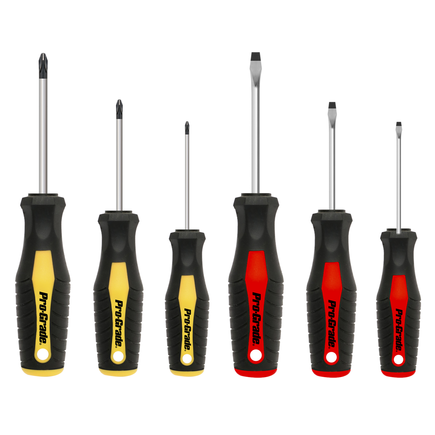Pro-Grade 6-Piece Screwdriver Set, Chrome Vanadium, Magnetic Tip, Ergonomic Handle, 55041