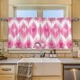 thumbnail image 2 of Yayeee Kitchen Curtains Tier Set of 2 Light Filtering 57"x24" Over Sink Window Panels, Heart Geometric, 2 of 7