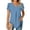 Blue #127, variant on Women's Summer Tunic Tops Dressy Casual Chiffon Blouses Plus Size V Neck Short Sleeve T-Shirts Navy M
