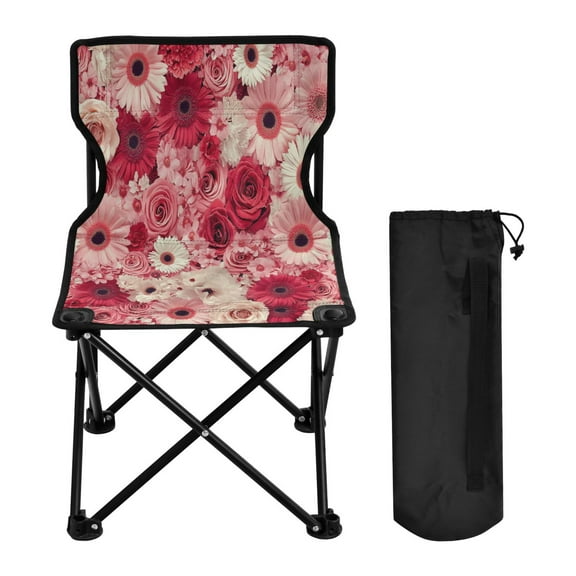 YAZAOO Camping Chairs Modern Red Pink Rose Pattern Folding chair