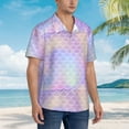 thumbnail image 5 of Haiem Fish Scale1 Printed Hawaiian Shirt for Men - Men’s Casual Beach Summer Shirts - Stretch Fabric with Modern Fit-Medium, 5 of 9