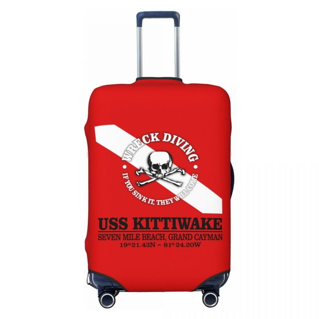 Custom Scuba Diving Travel Luggage Cover Washable Dive Diver Quote Suitcase Cover Protector Fit 18-32 Inch