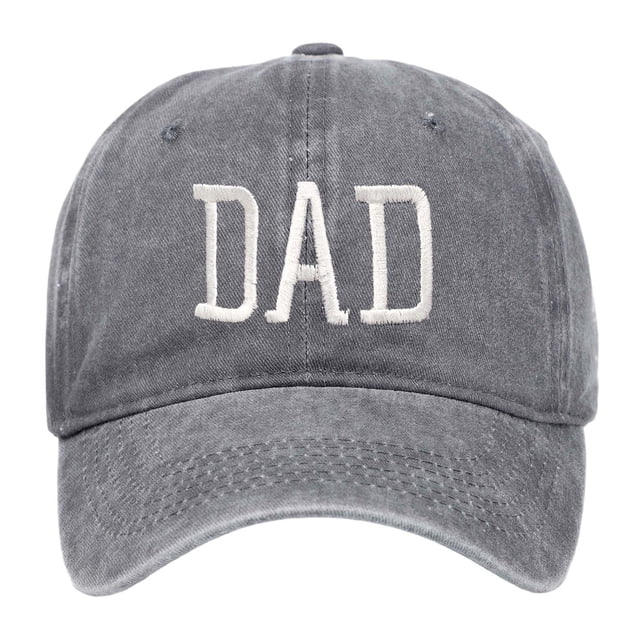 Aocisk Fathers Day DAD Embroidered Baseball Cap Custom Printed Design For Dad Grey One Size