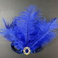thumbnail image 2 of Tweang Headpiece for Women, Sparkly Sequins & Feathers 1920s Flapper Headband, Carnival Headdress Dark Blue One Size, 2 of 4