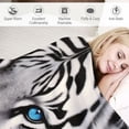 thumbnail image 3 of COMIO  White Tiger Stare Raschel Throw Blanket, 3 of 6