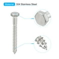 thumbnail image 3 of Uxcell Hex Head Lag Screws Bolts, 1/4" x 2-1/2" 304 Stainless Steel Partial Thread Wood Screws, 20 Pack, 3 of 7