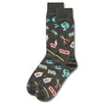 thumbnail image 3 of MeMoi Men's School Supplies Bamboo Crew Socks - Mens - Male, 10-13, Dark Gray Heather, 3 of 3