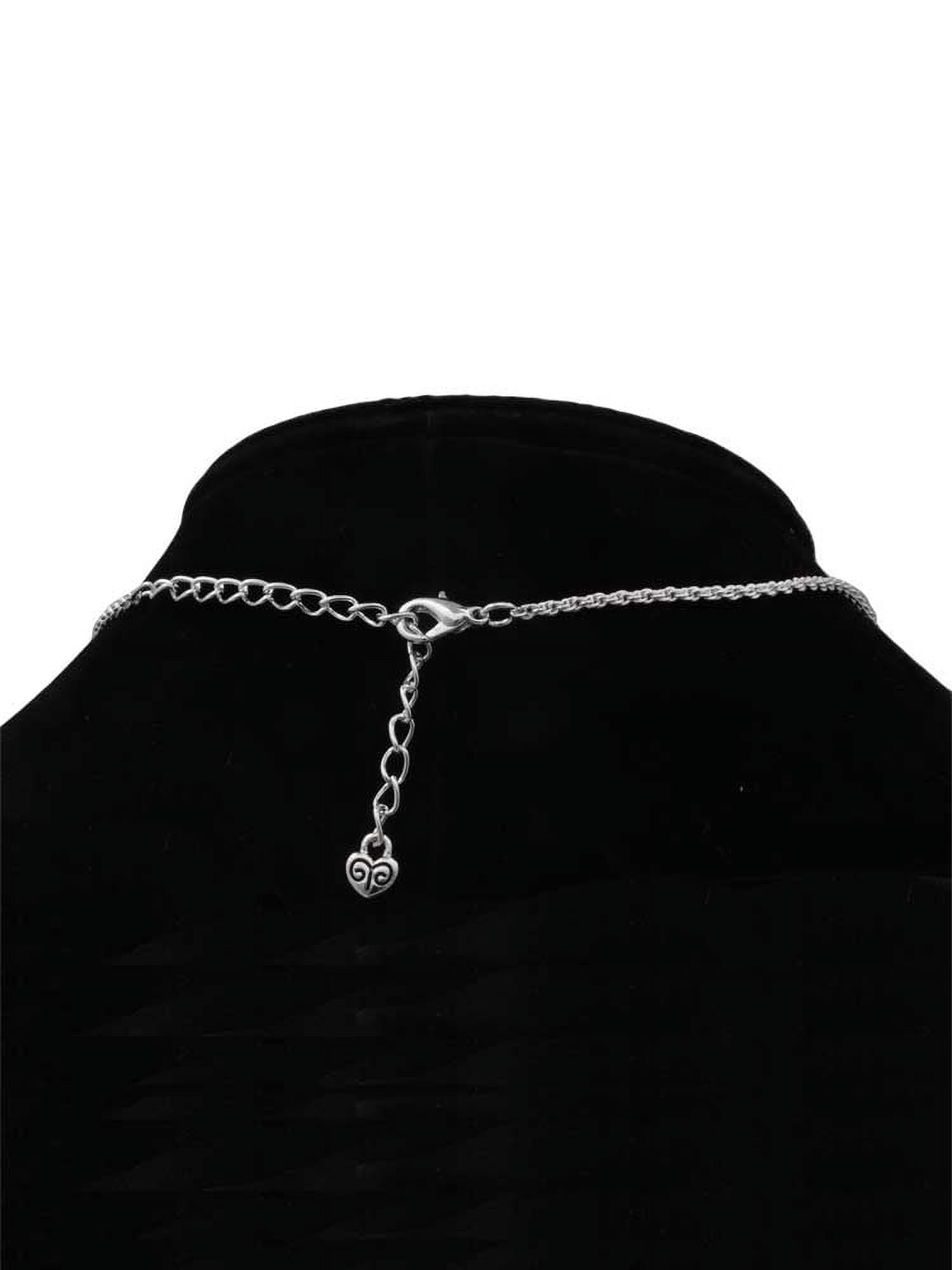 Delight Jewelry Acrylic Small Hologram Heart Silvertone Script Initial Disc - A - Charm Necklace, 20"+3"