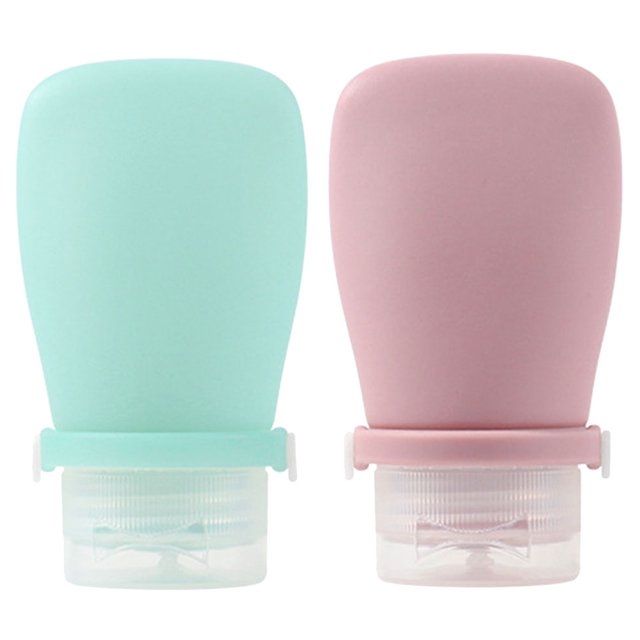 2Pcs Lotion Bottles Small Bottles For Liquids Refillable Oval Light Pink