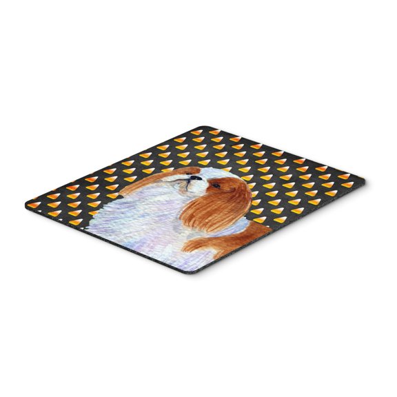 "English Toy Spaniel Candy Corn Halloween Portrait Mouse Pad Hot Pad or Trivet"