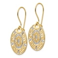 thumbnail image 2 of FB Jewels Leslie's 14K Two Tone Gold Greek Key Dangle Earrings, 2 of 4