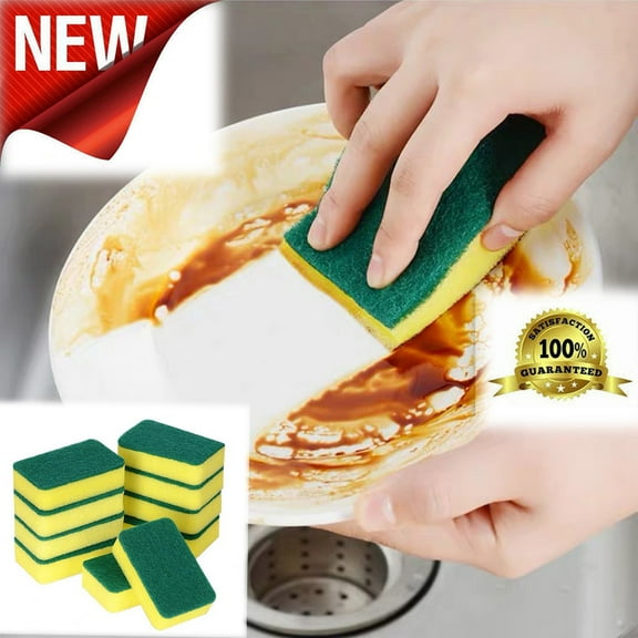 Dishwashing Sponge,Dish Washing Sponges Kitchen,Kitchen Brush Pot Sponge Block,Dishcloth Kitchen Double-sided Cleaning Brush Pots And Pans Dishwashing Sponge(2pcs 4*3*1in)from ANMUYUM