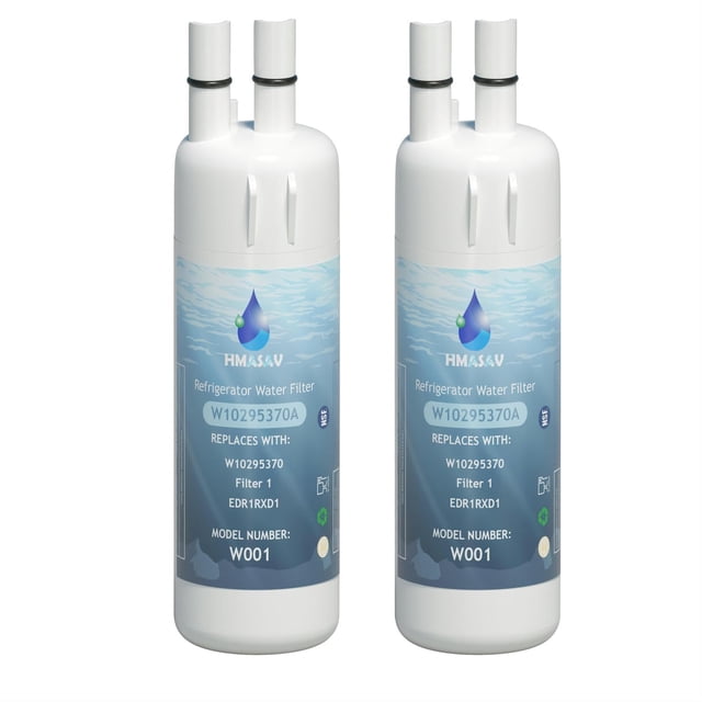 Reemplazo de filtro de agua HMASAV W10295370A, compatible con EDR1RXD1, EDR1RXD1B, W10295370, Filtro 1, WHR1RXD1, KAD1RXD1, P4RFKB2, P8RFWB2L, 46-9930,46-9081 2PACK