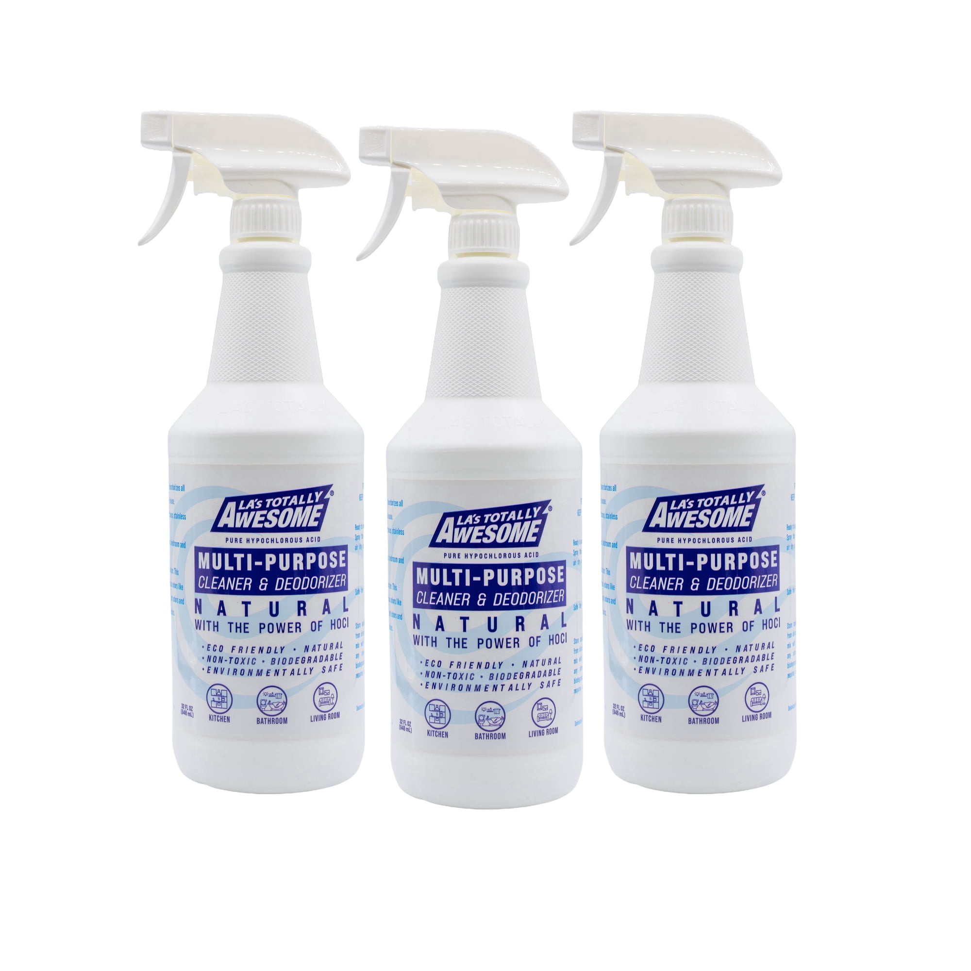 LA's Totally Awesome Hypochlorous Acid Spray (Pack of 3) - Multi Surface Cleaner, Pet & Family Safe, Non-Toxic Surface Cleaner & Odor Remover, No Harsh Chemicals Ready to Use, USA Made