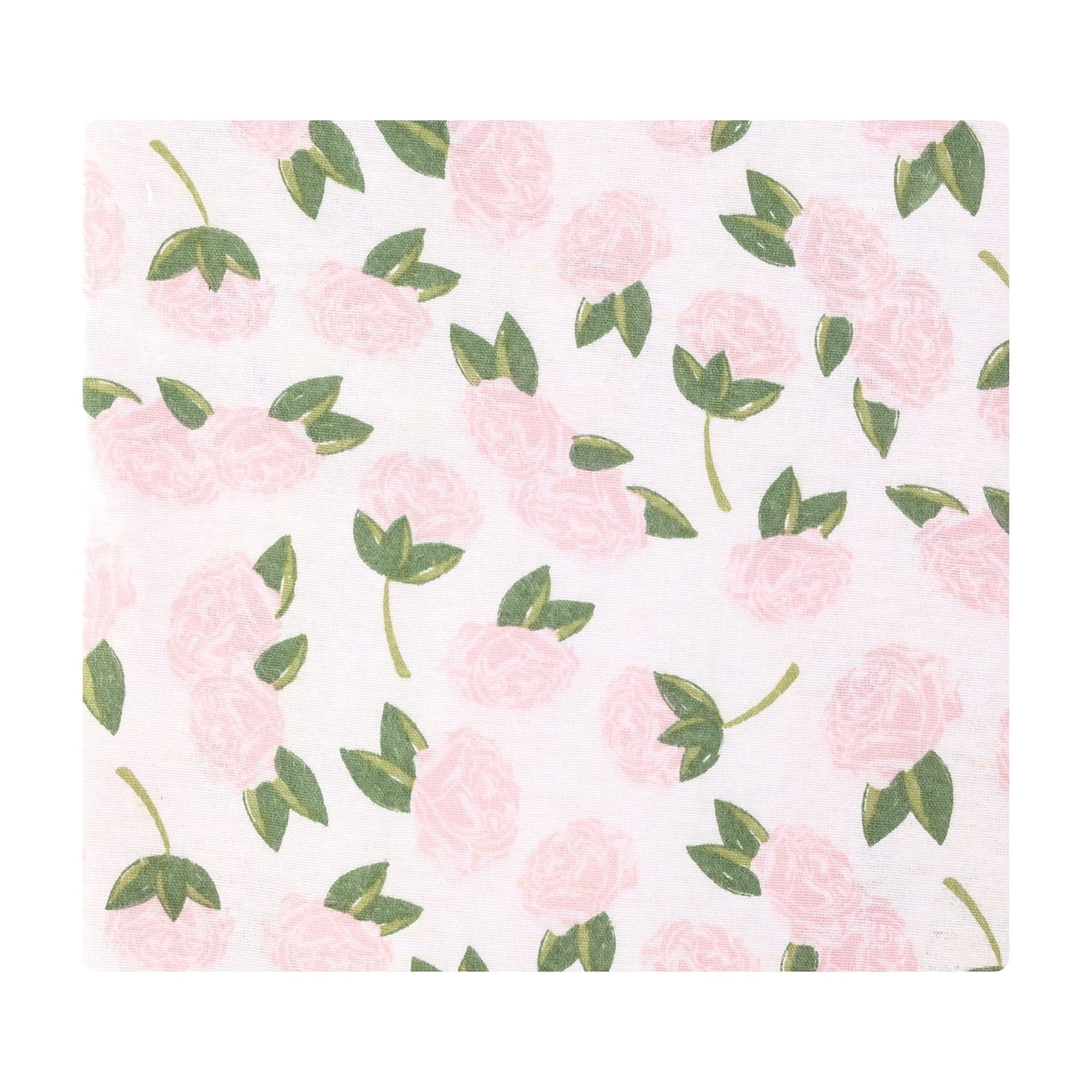 Hudson Baby Girl Cotton Polyester Flannel Receiving Blankets 4-Pack, Pink Peony, One Size