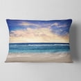 thumbnail image 2 of Designart Clear Blue Sky and Ocean at Sunset - Seascape Throw Pillow - 12x20, 2 of 5