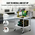 thumbnail image 5 of KFFKFF Commercial Grade Stainless Steel Work Table, 24 x 28 x 30 Inches, Equipped with 4 Mobile Wheels, Casters, and a 3-Sided Backsplash for Robust Food Preparation, 5 of 8