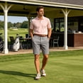 thumbnail image 4 of Men's 7-Inch Chino Dress Shorts, Straight Leg Flat Front Casual Shorts, Solid Color Business Casual Summer Golf Shorts with Button Gray, 4 of 5