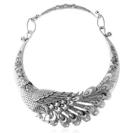 Fancyleo Women Bohemian Ethnic Vintage 2019 Retro Carved Peacock Collar Choker Necklace (Best Silver Stocks 2019)
