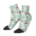 thumbnail image 3 of Salouo Bunny And Rose Pattern Unisex Middle Tube Socks,Middle-Finger Knee High Socks Over The Calf Tube Stocking Crew Stockings for Women and Men Tube Socks, 3 of 8