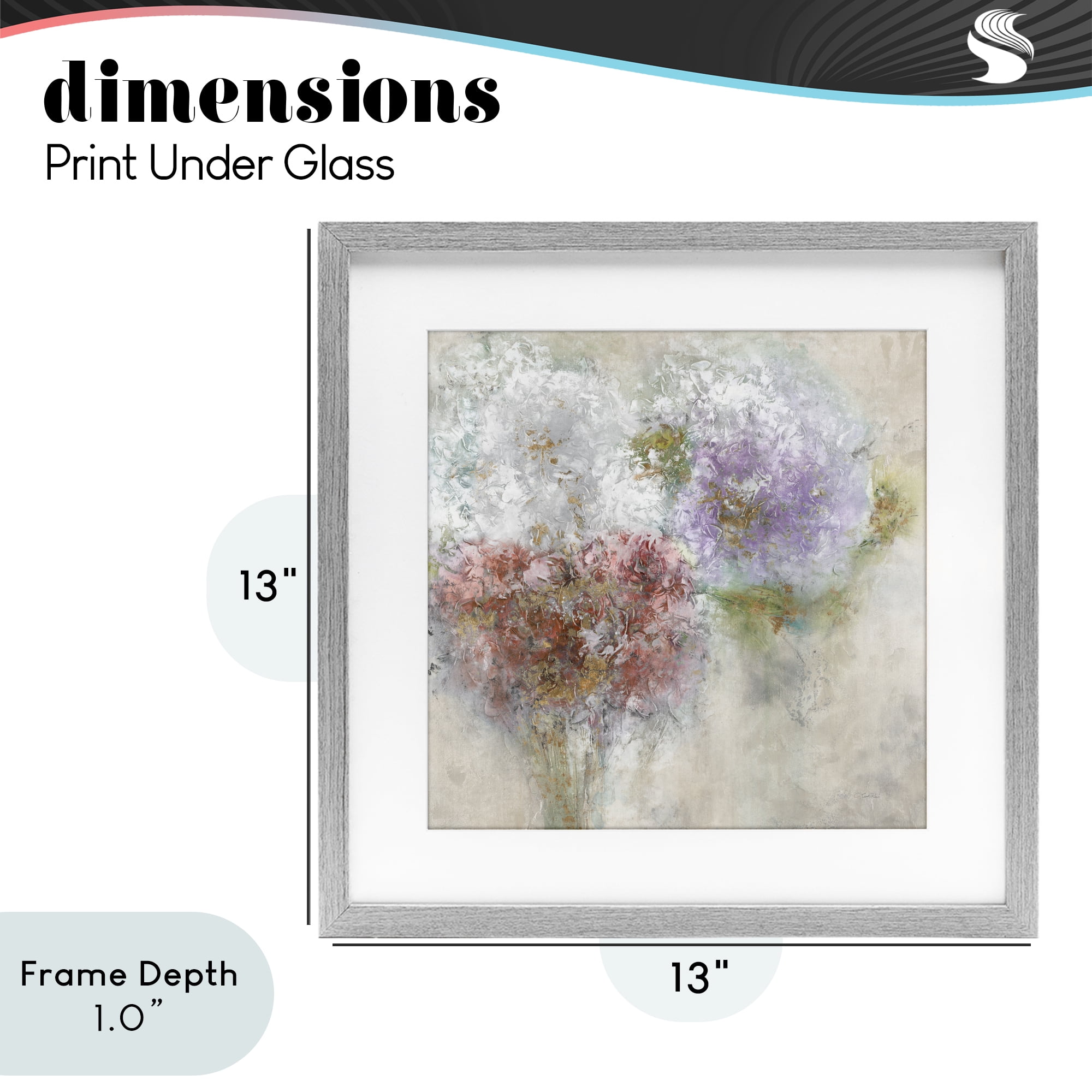 Stupell Industries Dappled Visuals Flowers Gray Framed Print Under Glass, design by Leah Rei