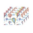 thumbnail image 4 of MKHERT Watercolor Cartoon Hot Air Balloon with Flag Garlands and Clouds Placemats Table Mats for Dining Room Kitchen Table Decoration 12x18 inch,Set of 4, 4 of 4
