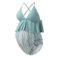 thumbnail image 5 of Maternity Swimsuit Women Maternity Swimwear OnePiece Pregnancy Swimsuit Bathing Suits Chest Drawstring One-Piece Swimsuits(Color:Light Blue,Size:L), 5 of 7