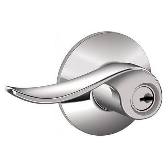 SCHLAGE F51A SAC 625 Sacramento Lever Keyed Entry Lock, Bright Chrome