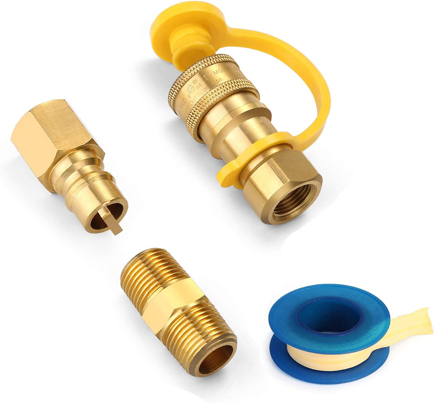 Propane Gas Quick Connect Adapter Connector Pipe Fitting 1/4" Male Thread 