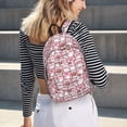 thumbnail image 5 of Disketp Kawaii Pig print Canvas Backpack Lightweight Travel Daypack Student Rucksack Laptop Backpack-Small, 5 of 5