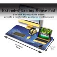 thumbnail image 3 of Big Mouse Pad Blue, Large Mousepad Office Desk Mat, Desktop Mouse Pad Non-Slip Rubber Base Waterproof with Stitched Edges, 35.4 X 15.4 inch for Work/Game/Office/Home Snowy Moon and Earth, 3 of 6