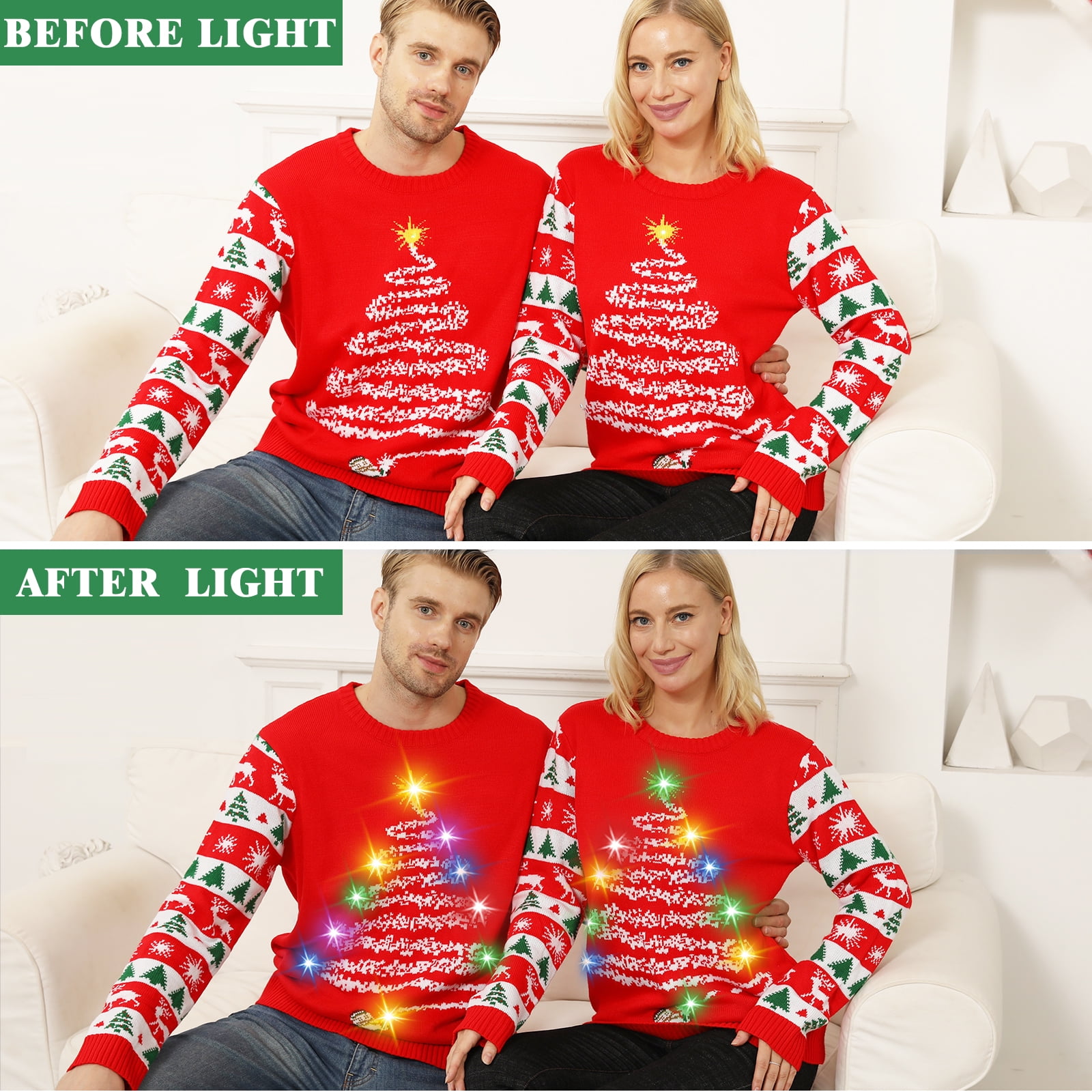 Light up christmas sweater walmart top
