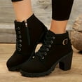 thumbnail image 2 of Mostsola Womens Combat Boots Lug Sole Heel Ankle Boots Lace up Zipper Round Toe Short Boots, 2 of 7