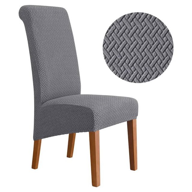 Funda de terciopelo para silla de 1/2/4/6 piezas, Tamaño XL, fundas para silla de respaldo largo, sala de estar lavable para funda de asiento, oficina, decoración de WED