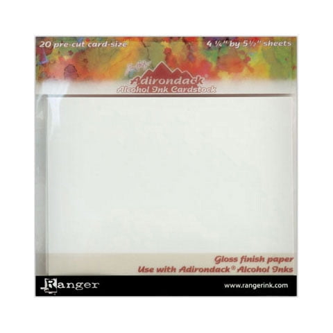 Ranger TAC30027 Alcohol Ink CARDSTOCK Gloss Finish 4.25X5.5IN 20CT 4-1/4 by 5-1/2-Inch Multicolor 
