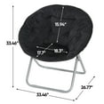 thumbnail image 2 of Faux Fur Chair, Folding Chair Soft Lounge Chair, Portable Moon Chair for Bedroom, Dorm Rooms, Apartments, Lounging, Garden and Courtyard, Black, 2 of 12
