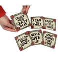 thumbnail image 6 of Inkdotpot Set of 6 Drink Coasters DecorativeNon,SlipCork Base4-inch Square PrintedCoastersEasy Clean- Quotes, 6 of 8
