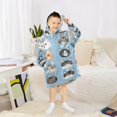 thumbnail image 6 of FORMRS Wearable Blanket Hoodie with Sleeves for Kids Cozy Flannel Sweatshirt, Vibrant Cute Cat, 6 of 7