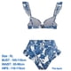 thumbnail image 2 of 1 conjunto de tres piezas con estampado retro ajustado y estampado floral azul para mujer con falda cruzada multiusos, 2 of 5
