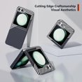 thumbnail image 6 of Aramid Fiber Case for Samsung Galaxy Z Flip 6 Case Aramid Fiber Thin Fit Slim Minimalist 6 FT Military Grade Drop Protection Case with Wireless Charging, Black&Silver, 6 of 6