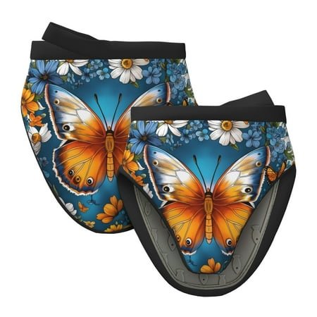 

Lukts Spring Butterfly Flowers for Silicone Oven Mitts Heat Resistant Silicone Potholders Mini Oven Mitts Oven Glove Kitchen Mittens Pinch Mitts Cooking Mitts