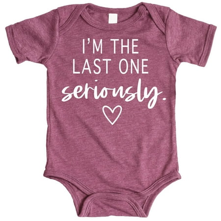 

Funny Pregnancy Reveal I m The Last One Seriously Bodysuits for Baby Girls and Boys Take Home Outfits Vintage Burgundy Bodysuit Newborn