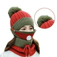 thumbnail image 4 of Worallymy 3 unids/set mujeres invierno cálido tejido cara cubierta gorra senderismo ciclismo gorra con bufanda Worallymy JD735815702, 4 of 7