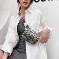 thumbnail image 4 of Moda Mujer Impresión PU Crossbody Pecho Cintura Riñonera (Plata) Tmvgtek Oficina Multiescena Multifunción, 4 of 9