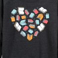 thumbnail image 3 of Instant Message - Book Heart - Women's Lightweight French Terry Long Sleeve Shirt, 3 of 6
