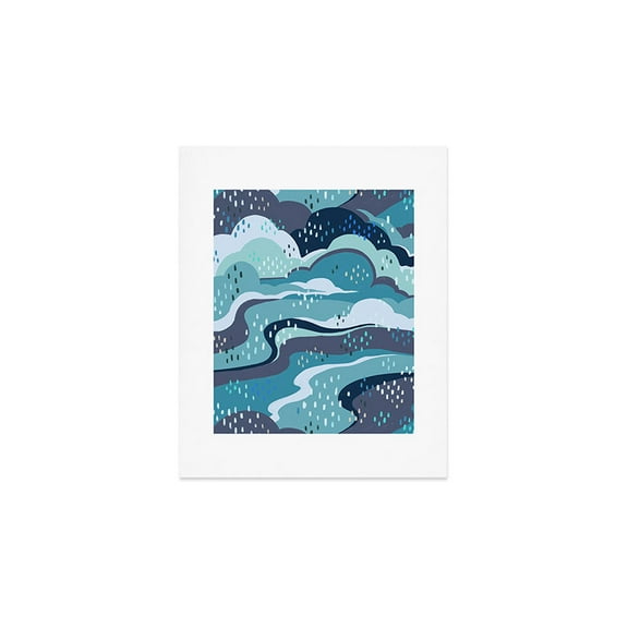 Society6 Avenie Land And Sky Ocean Surf 8" x 10" Art Print