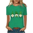 thumbnail image 2 of Pntutb Mujer Casual Cuello Redondo St. Patrick'S Day Impreso Camiseta Suelta Manga Corta Tops Blusa Pntutb Pntutb-1344, 2 of 5